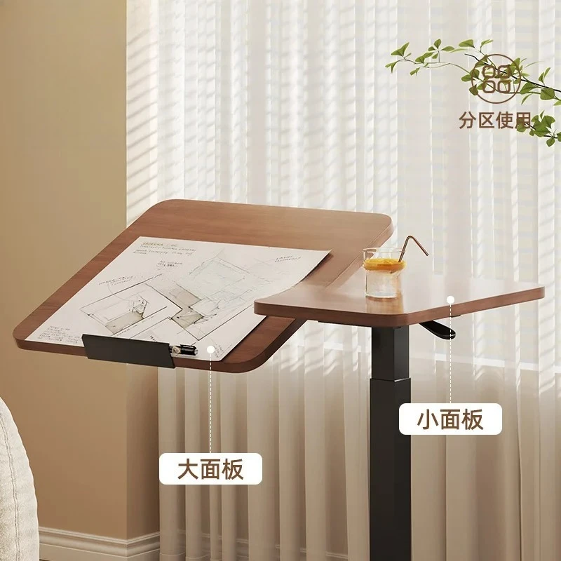 

PYH Bedside Table Mobile Lifting Hydraulic Bedside Home Office Desk Flip Movable Sofa Side Table