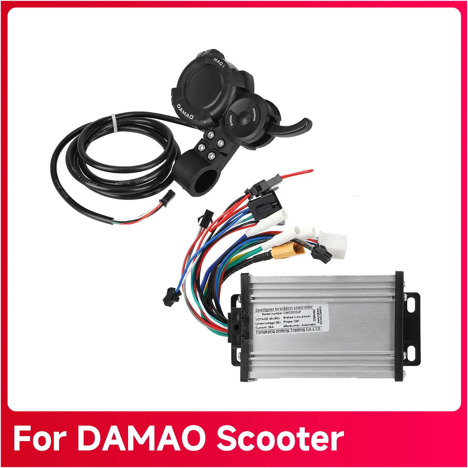 36V-60V 25A Controller And LCD Display Dashboard Accelerator Kit For DAMAO Electric Scooter Parts