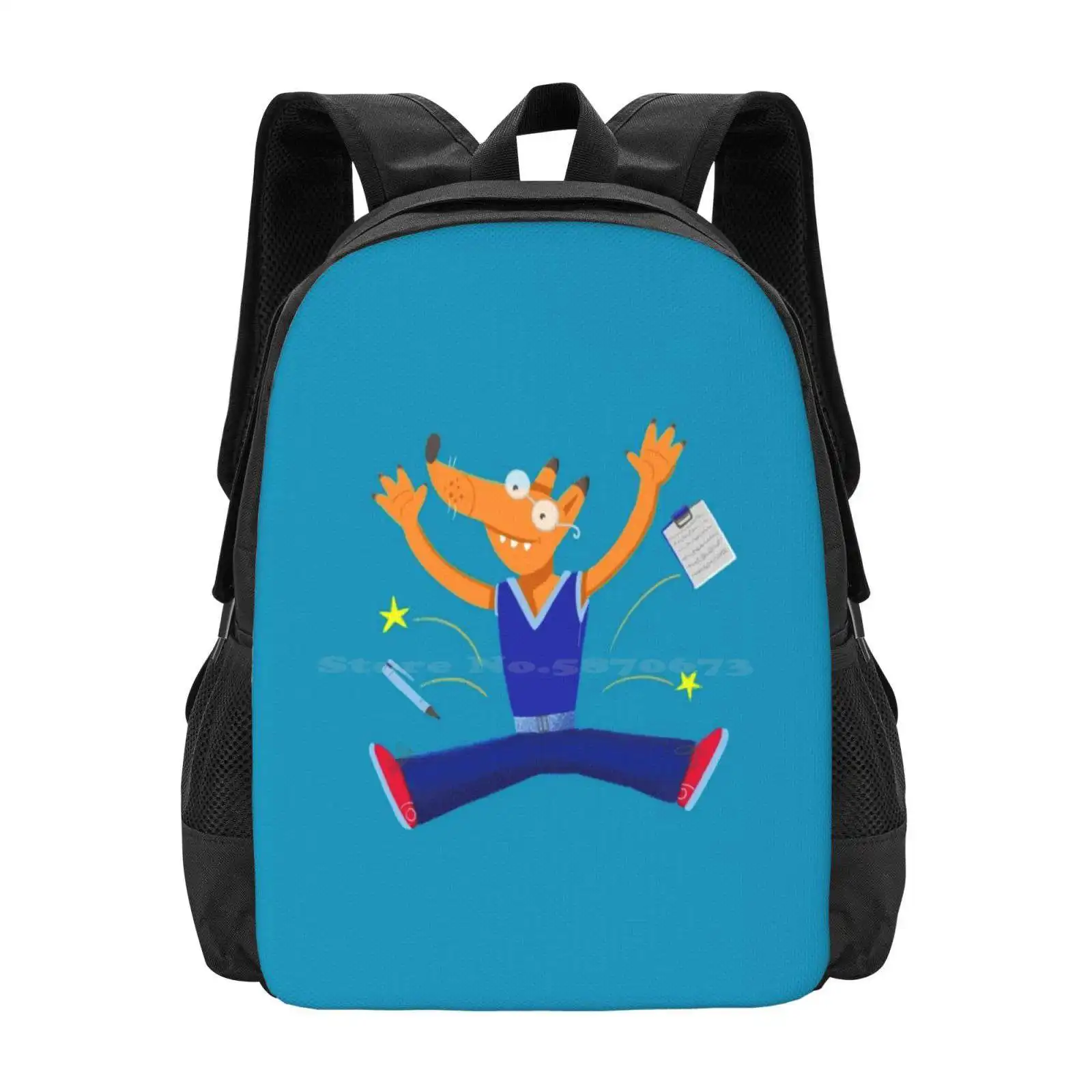 Celebration Graduation Fox Jumping For Joy Fashion Pattern Design Travel Laptop School Backpack Bag Jasmine Berry Art