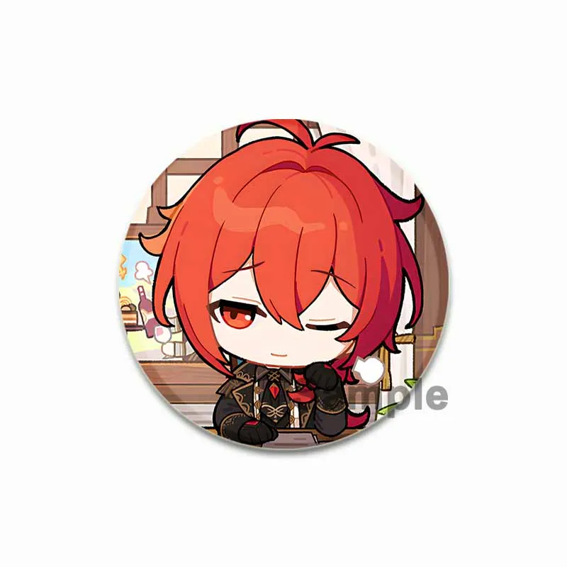 Adventure Games Genshin Impact Pins Round Cartoon Handmade Brooches for Anime Collection Badge Decoration Gift Accessory