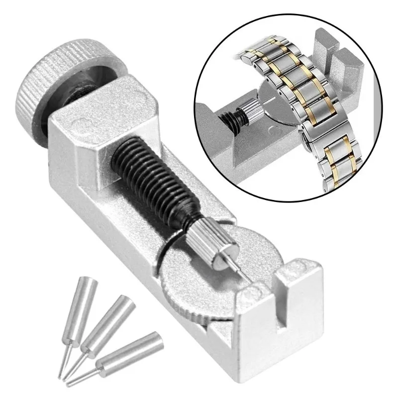2Pcs Metal Watch Link Remover Tool Set With Multiple Spare Replacement Pins Watch Band Pin Extractor Kit DIY Watch Repair Tools