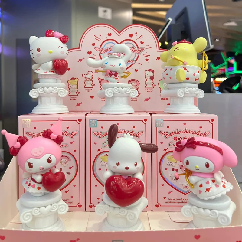 شخصية عمل Sanrio Love Cupid ، صندوق أعمى محدود السلسلة ، لطيف Hello Kitty Kuromi Melody ، صندوق الغموض ، تزيين الدمية ، هدايا لعبة