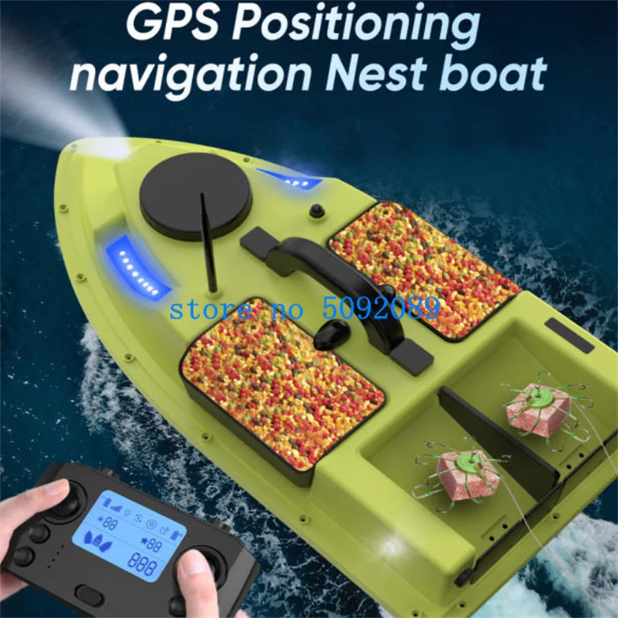 Outdoor 4Hopper 99 GPS Bei Dou Points RC Bait Boat 3KG Load 600M LED Lighting Sonar Fish Remote Control Fishing Bait Boat