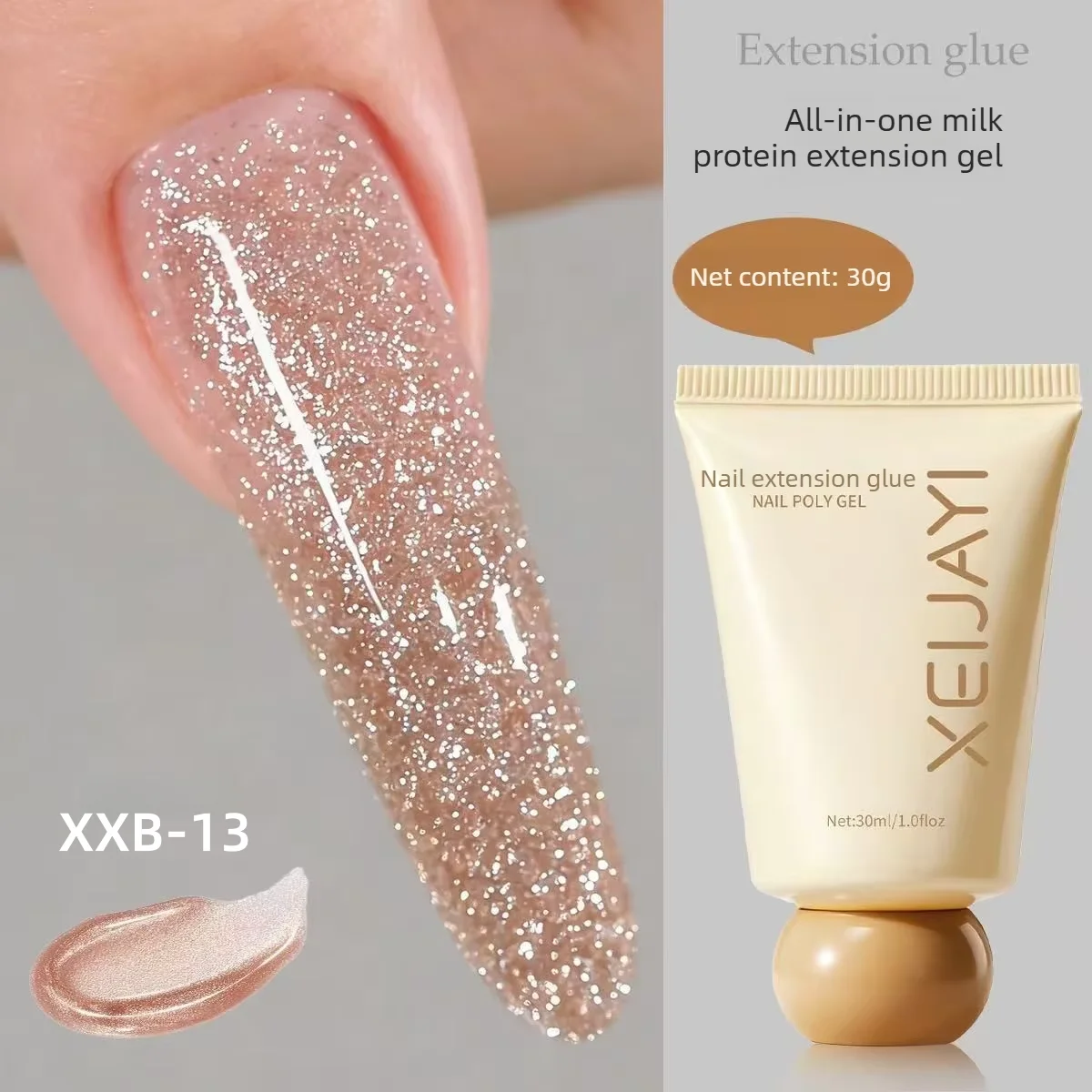 Nagelverlängerungs-Gel Gehärtetes Gel Ohne Blasen 15 Farben Poly-Gel Nagelkunst Aufbaugel für Verlängerungen 30ml Maniküre-Zubehör – Detail 11