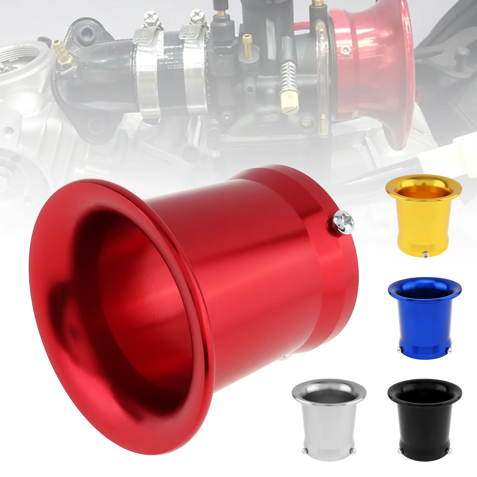 

55mm CNC Aluminum Alloy Carburetor Air Filter Funnel Trumpet Velocity Stack Fit for PE VM 32mm 34mm Carb Intake Wind Horn Cup