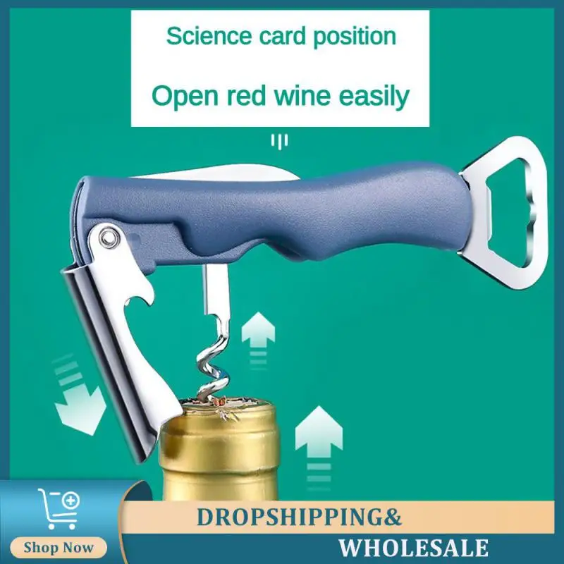 Multi-Functional 4 In 1 Bottle Openers Stainless Steel Wine Cork Screw Corkscrew Beer Cap Remover Kitchen Gadget Bar Accessories