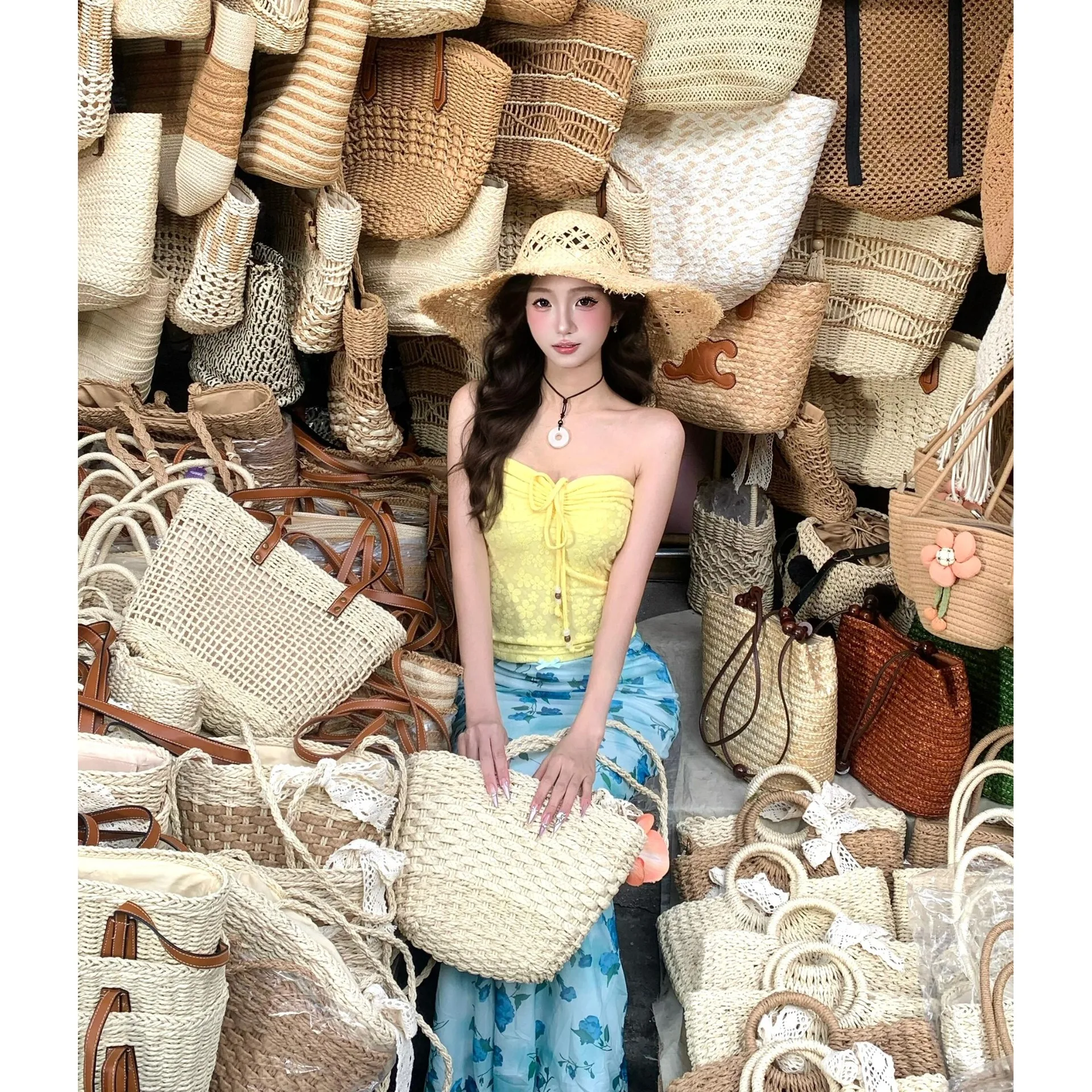 

Женский летний комплект из двух предметов: топ-жилет и юбка с цветочным принтом, модный пляжный наряд из полиэфирного волокна