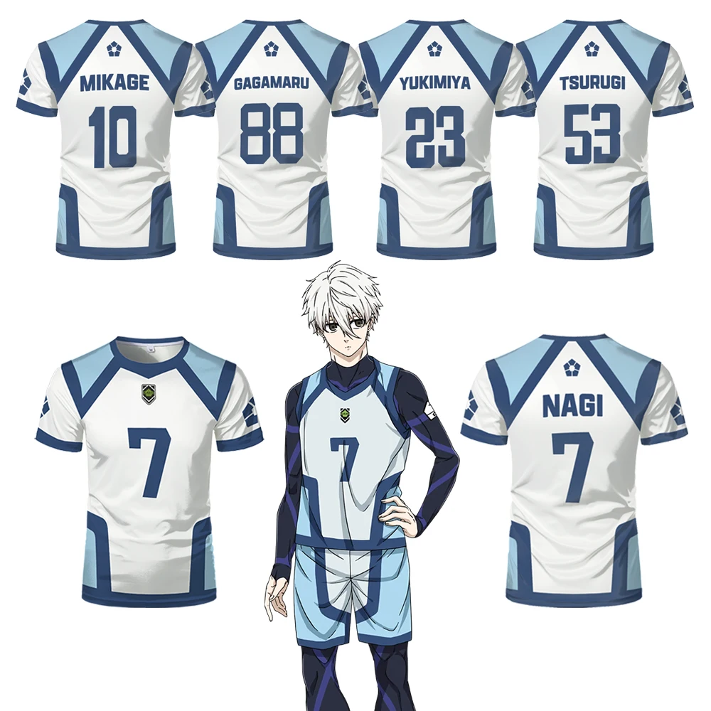 

Japanese Anime Blue Lock Season 2 New Soccer Jersey T-shirt Women's Round Neck Sports Tops Children's Casual Short Sleeve Tshirt