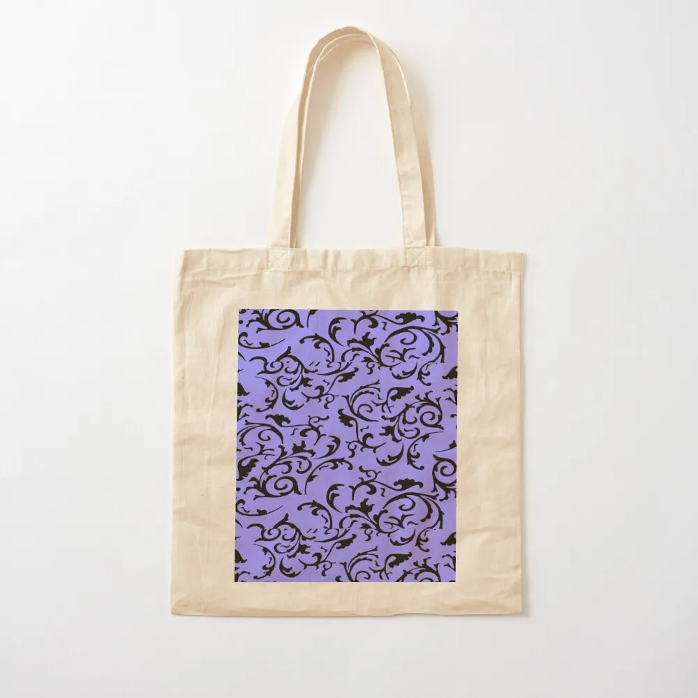 

ARABIATA 17 bis blue black patterns Morocco Essaouira flowers leaves design arabesques scrolls decor Tote Bag