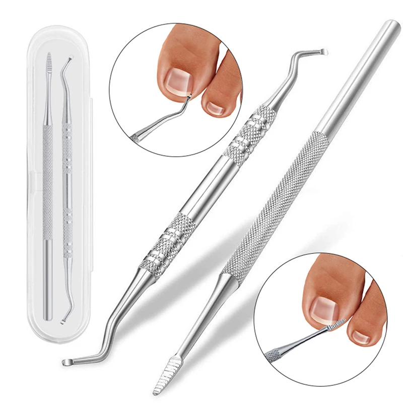 2 Piece Hooked Nail Extractor Double Head Nail Extractor Toenail File Toenail Care Foot Care Tools Manicure Tools