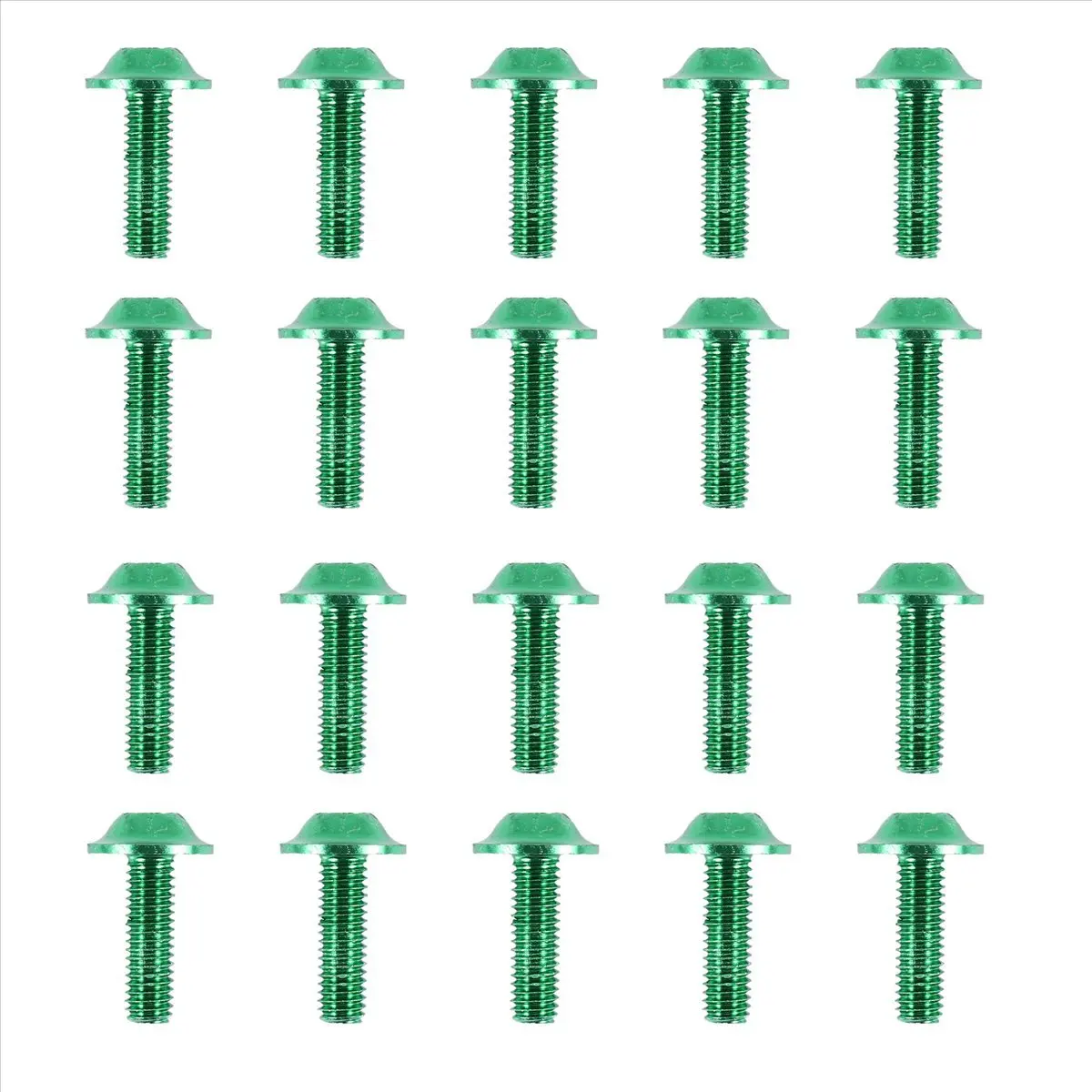 Compatible 20 Pcs Green Aluminum Alloy Motorcycle Hexagonal Bolts Screws M6