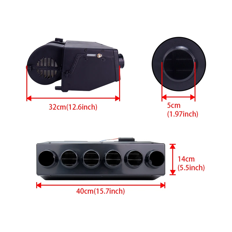12V 24V Universal Car Air Heater Truck 6 Hole Water Tank Heater Foot Heater for Classic Mini Bus Van RC Tractor Parts
