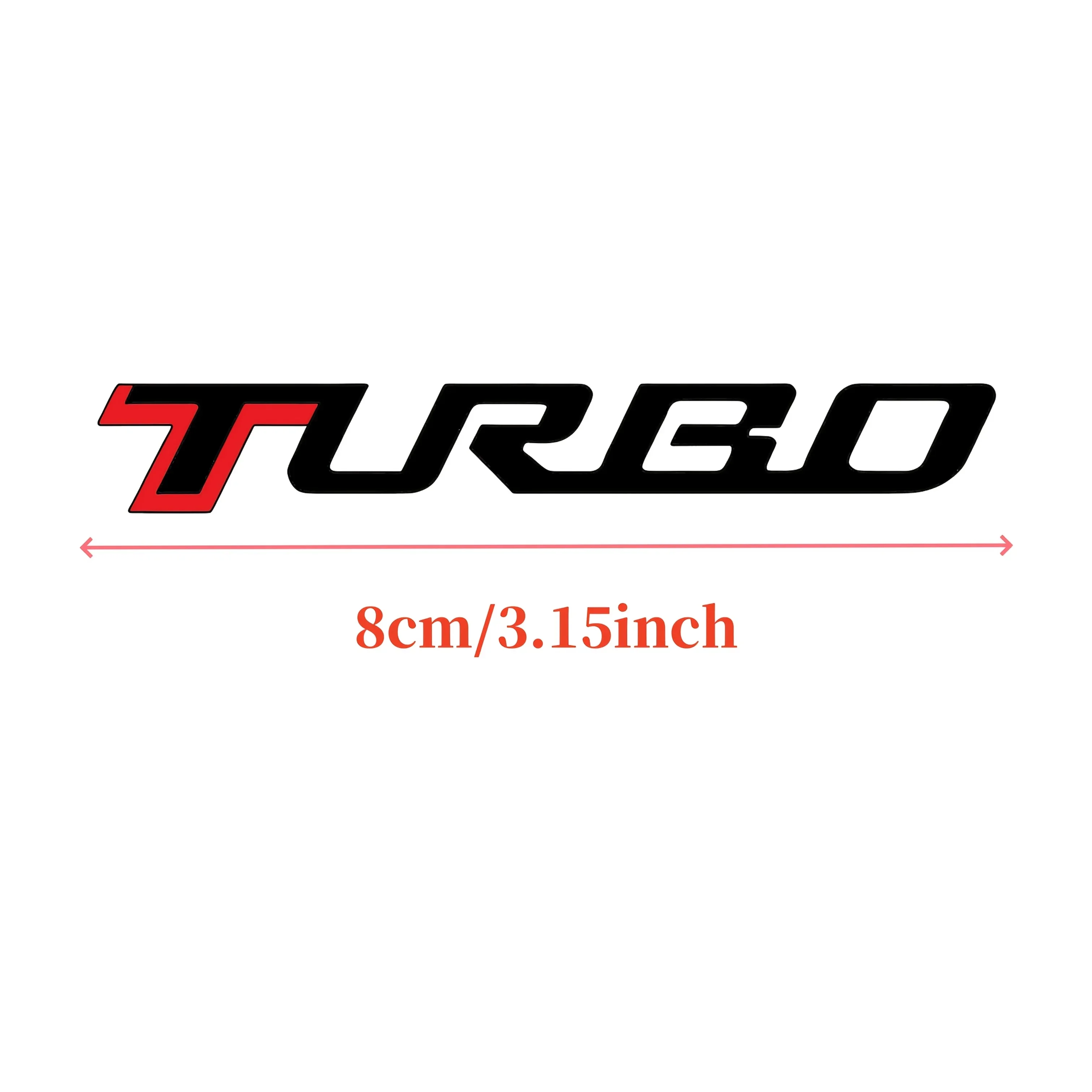 2 قطعة/المجموعة "Turbo" ملصق أحمر أسود لسيارة دراجة نارية أداء مميز ملصق تزيين السيارة #6