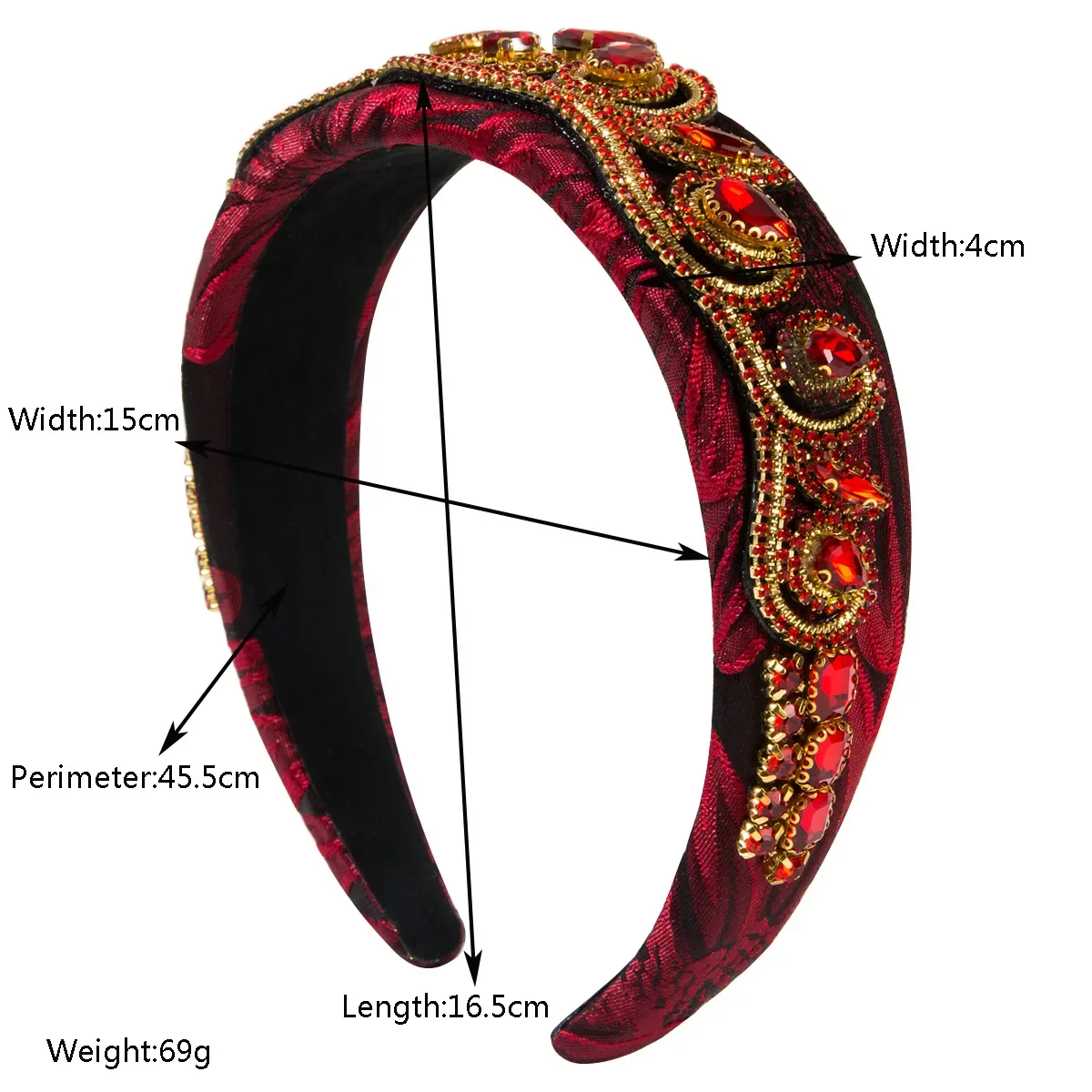 Red Rhinestone Headband Women's Fashion Head Bands for Women Girls Hair Accessories Bling Crystal Hair Band Wholesale