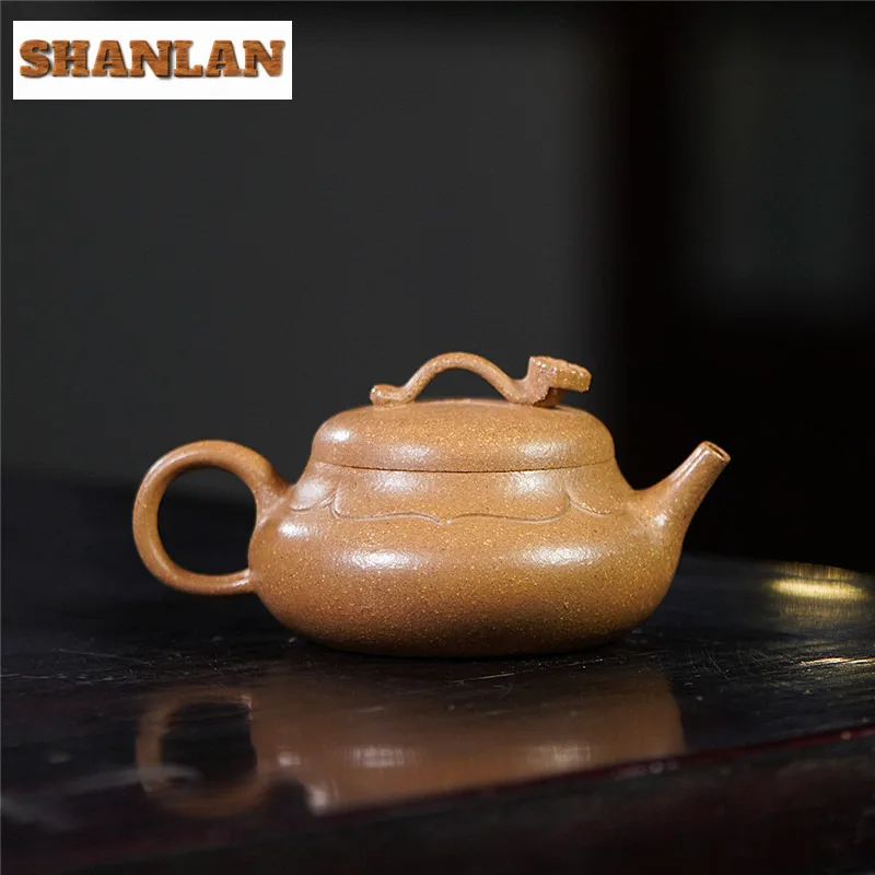 200ml Antique Yixing Purple Clay Teapots Handmade Ruyi Pot Raw Ore Section Mud Kettle Chinese Zisha Teaset Tea Ceremony Supplies