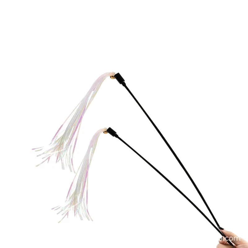 

Cat Teaser Toy Fairy Teaser Wand Long Rod Wire Toy Bite-resistant With Bell Self-entertainment Supplies
