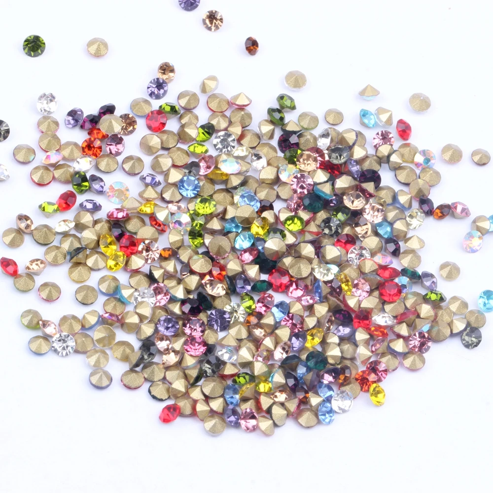 

Point Back Glass Rhinestones Round Glitter Beads ss12 3.0-3.2mm 1440pcs Many Colors To Choose For Jewelry Making DIY Supplies