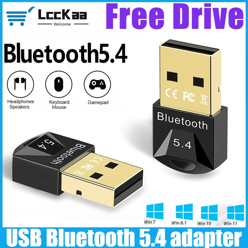 

LccKaa USB Bluetooth 5.4 Adapter for Pc Usb Bluetooth 5.4 Dongle Receiver for Speaker Mouse Keyboard Music Audio Transmitter
