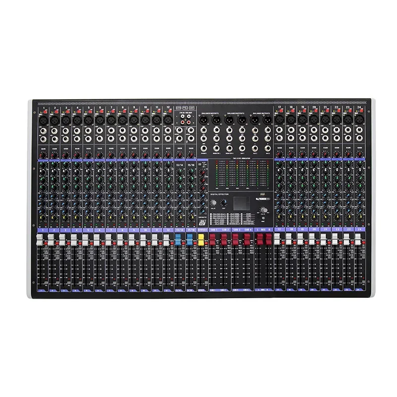 Studio Pro 24 Channel Mixing DSP Audio 4SUB XLR 48V Phantom Power 2TK AUX Console Analog Mixer