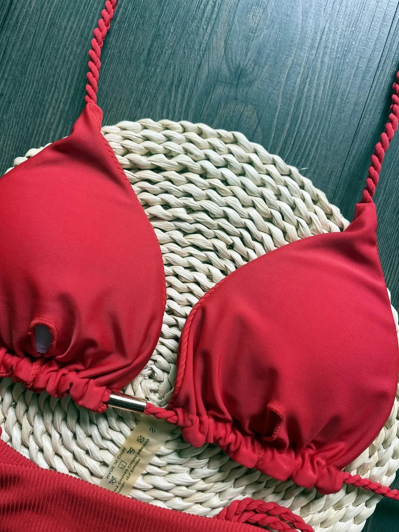 RUOTONSEPT-bañador Sexy para mujer, conjunto de Bikini con cuerda trenzada, traje de baño unicolor triangular de dos piezas, bikinis brasileños 2024