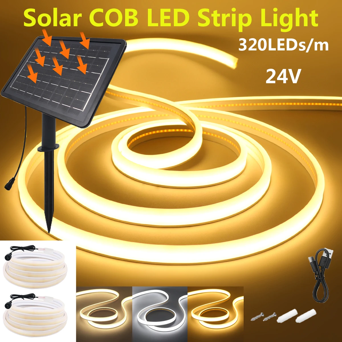 Outdoor Lighting Linear - Bande lumineuse néon COB solaire double