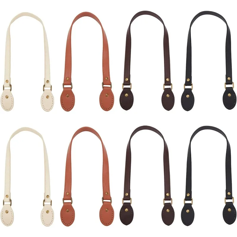 

8pcs Purses Bag Straps Handles 24” Sew On Bag Handles 4 Colors Leather Shoulder Strap Short Handbag Crocheted Tote Replacemen