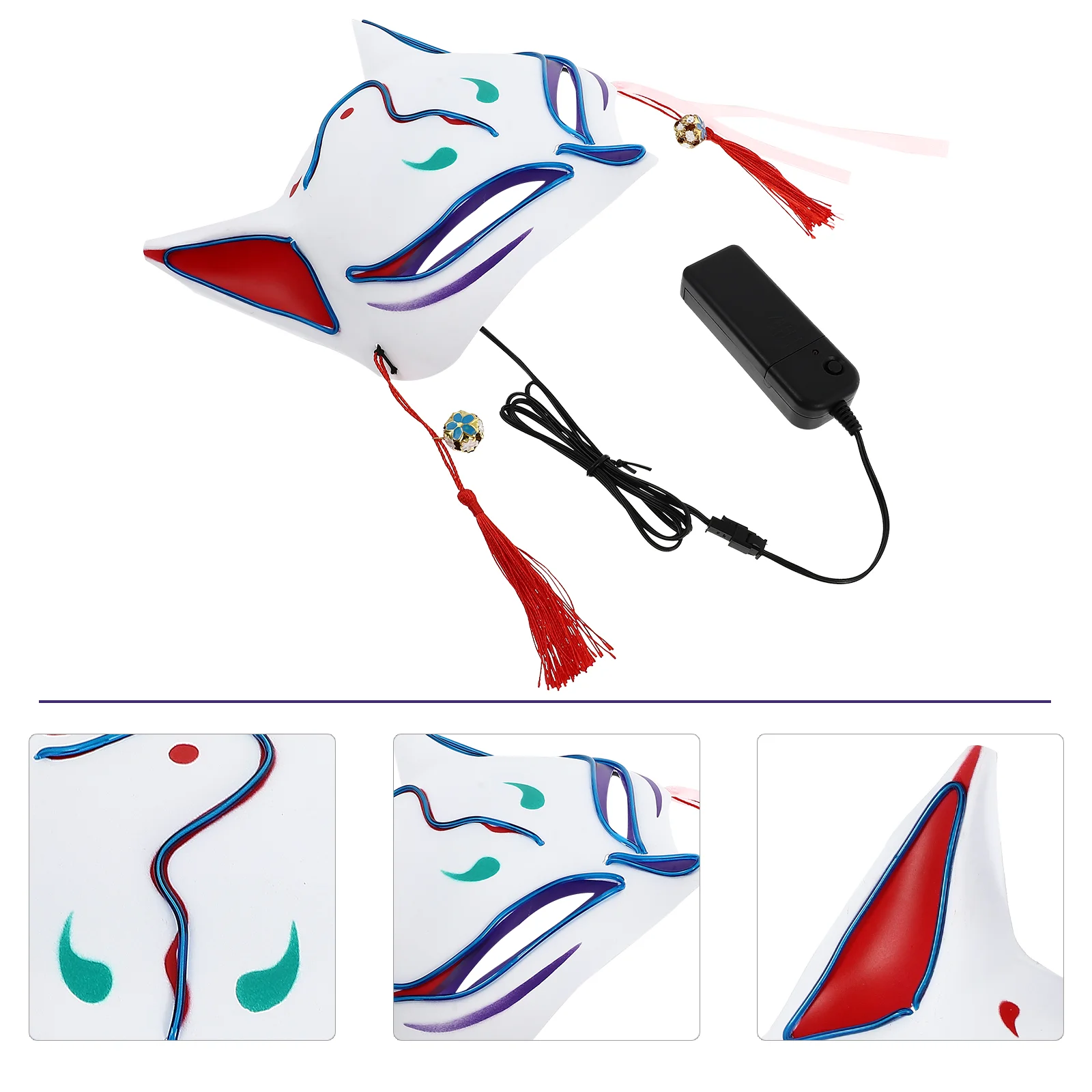 Fox Glow Mask Luminous Creative Carnival Costume for Halloween Party Funny Performance Decorative