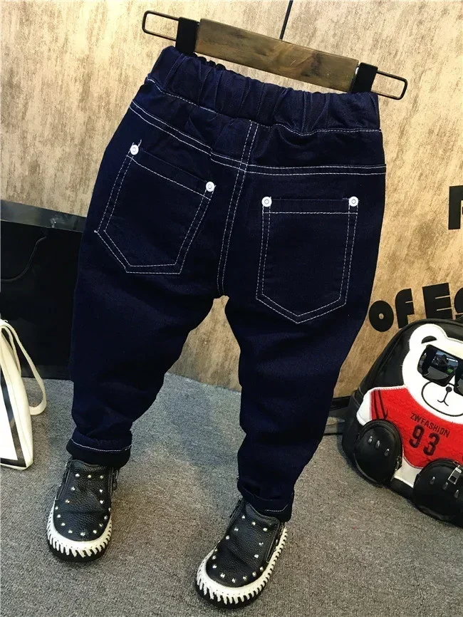 Jungen Hosen Winter Kinder Jeans Elastische Taille Stretch Denim Kleidung Kinder Hosen Für 2 bis Jahre Junge Dicke Fleece Jean Hosen