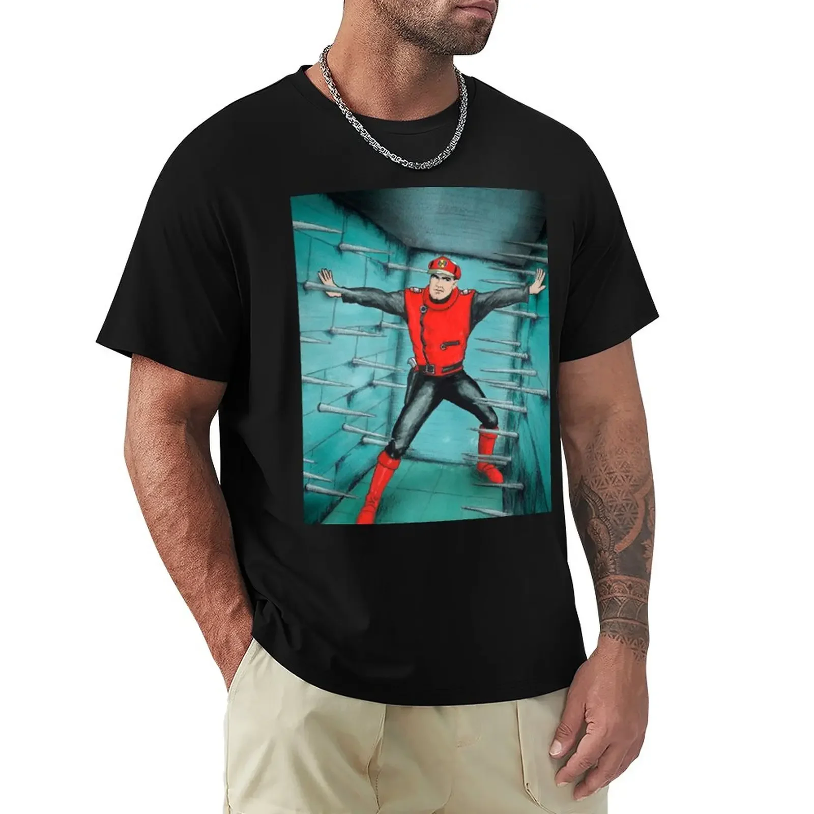 My version of one of the pieces of art from the Captain Scarlet credits. T-Shirt korean fashion heavyweights men t shirts