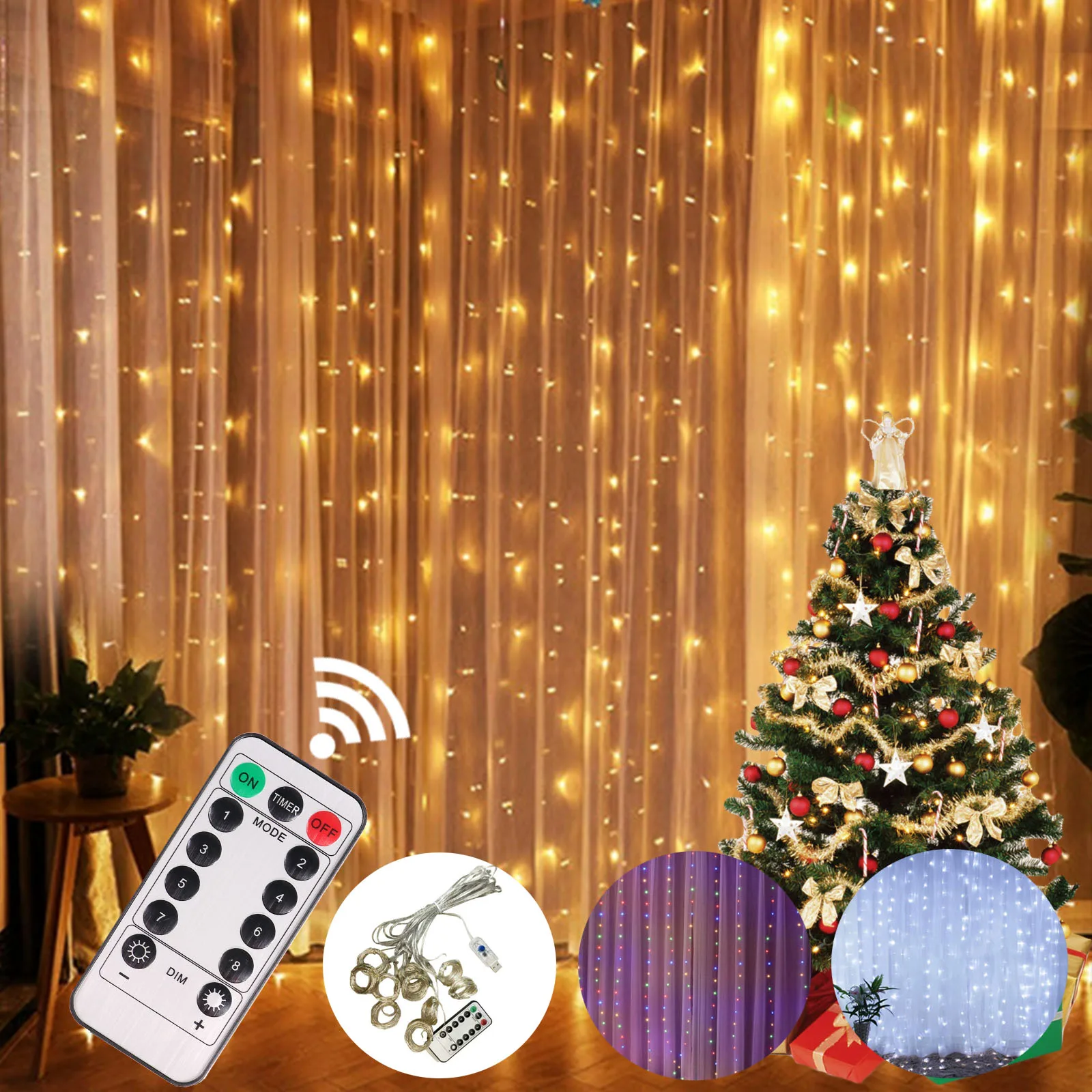 Led Curtain Lights Fairy Lights Decoration Chambre For Christmas Wedding Ramadan Navidad Home Festoon Garland Bedroom Usb Remove