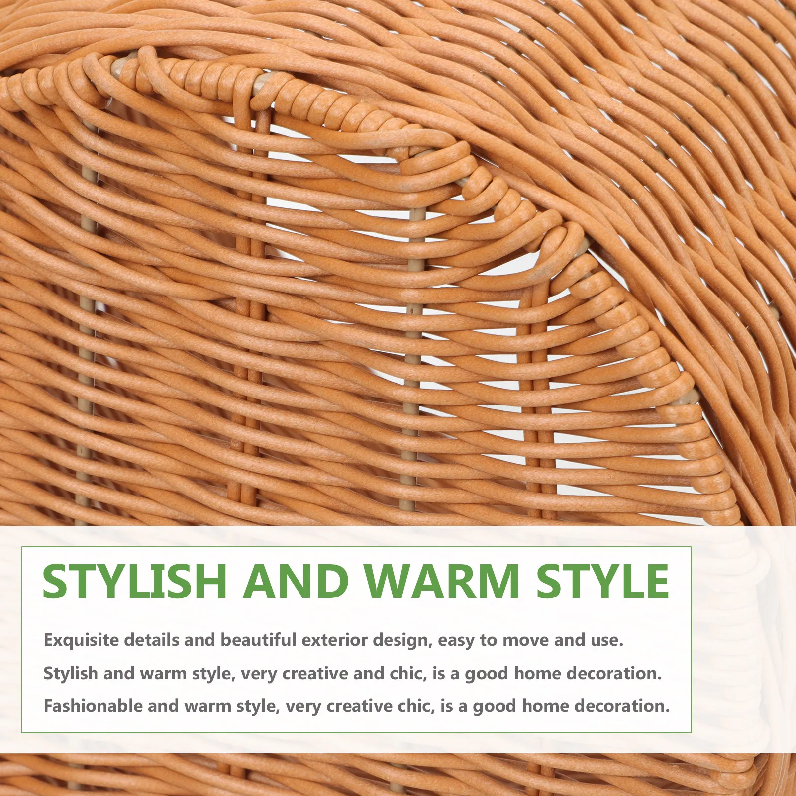 

Rattan Woven Trash Basket Versatile Kitchen Storage Sundries Organizer Decorative Storage Basket Rattan Trash Can