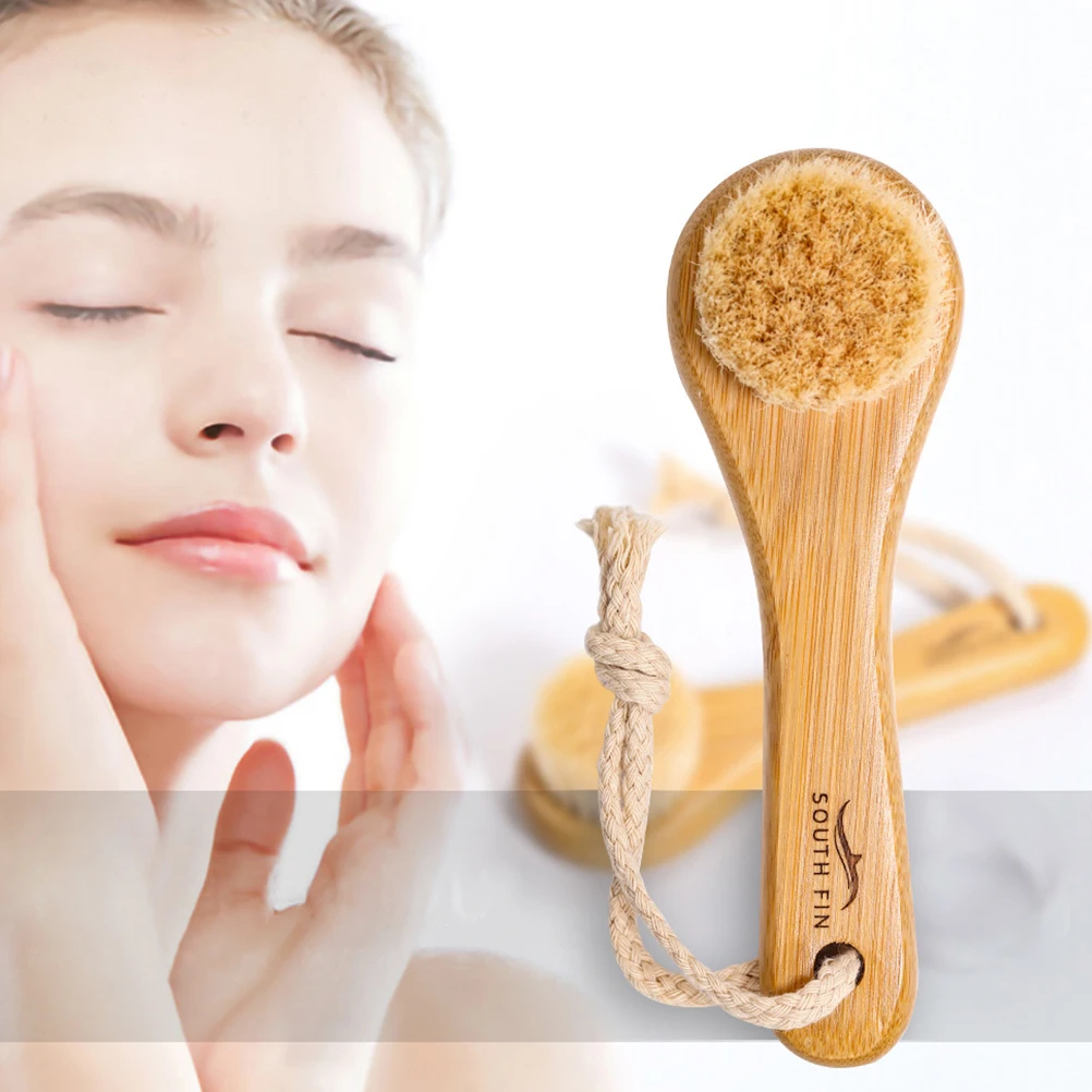 Facial Cleaning Brush Horsehair Bamboo Handle Face Wash Deep Face Exfoliating Brush Body Massage SPA Beauty Skin Care Tools