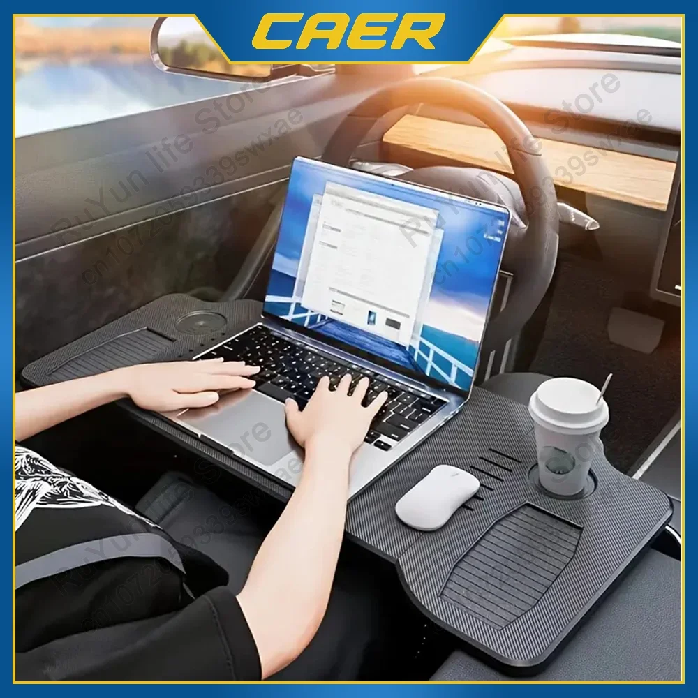 

Автомобильный поднос Caer для Tesla Model 3 Y, держатель подноса для еды и напитков, подставка для ноутбука, приводной стол для автомобиля, руль, офисный инструмент