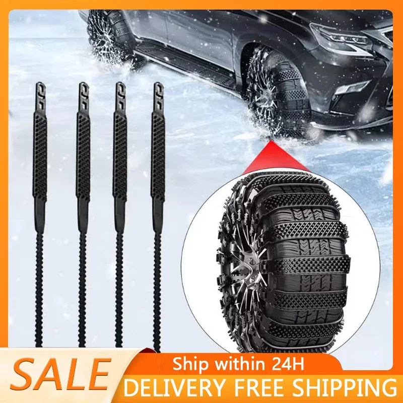 Schneekette 1/4/10 Stück Reifenkette Urethan Set Radbinder Gürtel Autoreifen Ketten Winter Anti-Rutsch-Kette Anti-Rutsch-Schneeketten