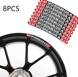 8Pc Yoshimura Motorcycle Wheel Decals Vinyl Rim Stickers Laminated for 16 17 18 21 Inch Wheel for Honda Suzuki Vespa Kawasaki