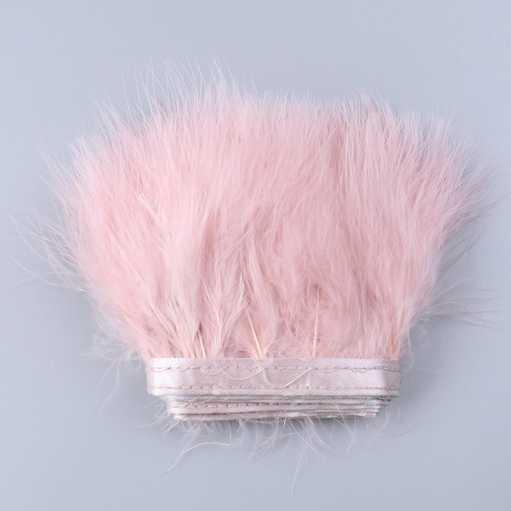 2 metros/lote cinta con flecos de adorno de plumas de marabú de pavo 8-10cm para decoraciones de vestido de novia manualidades accesorios de disfraz de costura
