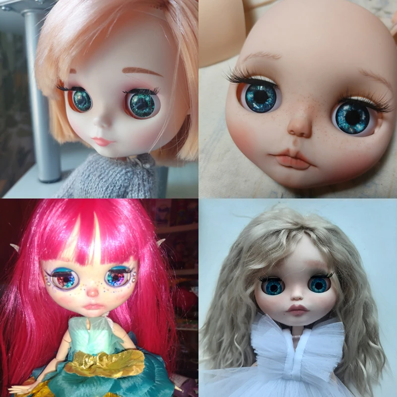 Chips de ojos de 12 par/bolsa de 14mm adecuados para muñeca Blythe, cabujones de cristal súper finos para alumnos, accesorios DIY, artículos a granel al por mayor H214