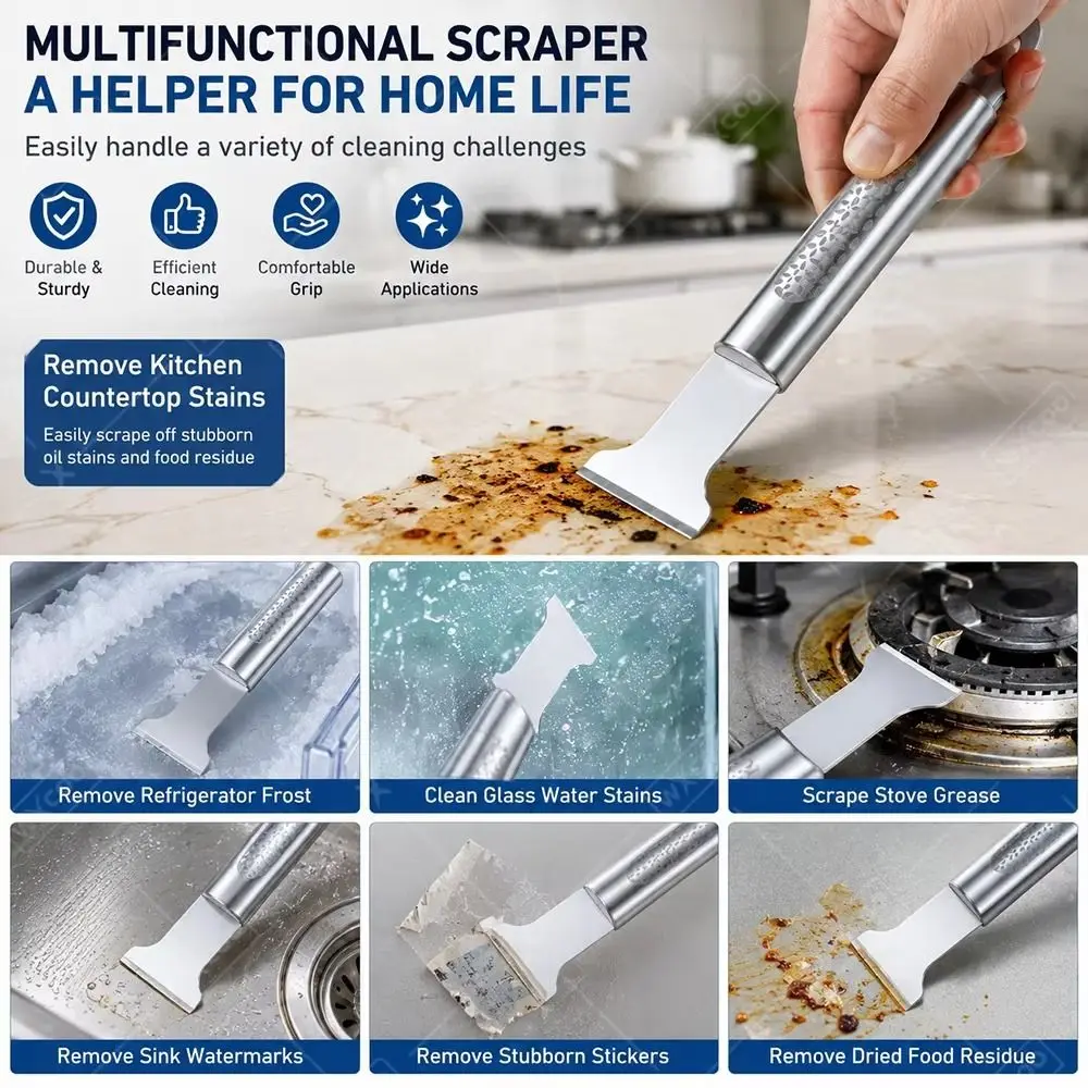 Thickened Construction Refrigerator Ice Scraper Plastic Handle Hanging Hole Freezer Defrosting Scraper Wide Scraper
