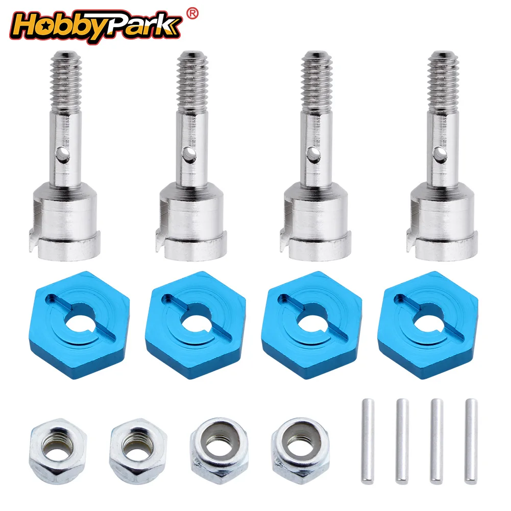 HobbyPark Aluminum 7mm-12mm Wheel Hex Hub Convert Adapter Upgrade for Wltoys A949 A959 A969 A979 K929 Axle Shaft Locknuts 4pcs
