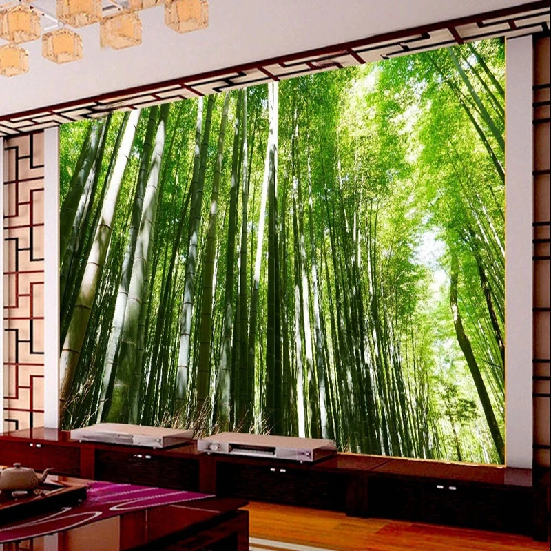 Custom Bamboo Forest Wall Mural Nature Scenery Personalized Wallpaper Decor Wall Papers for Living Room Bedroom Background