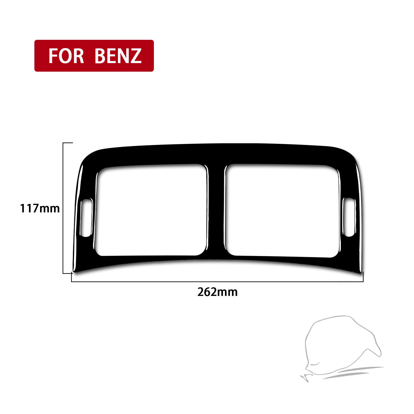 For Mercedes C Class W203 2005 2006 2007 Dashboard Center Air Outlet Frame Soft Pinao Black Stickers Car Interior Accessories