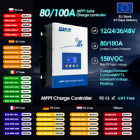 EASUN 80A/100A MPPT Solar Charge Controller 12V/24V/36V/48V Battery Charger Max 150V Back-light LCD Solar Regulator BTS Function