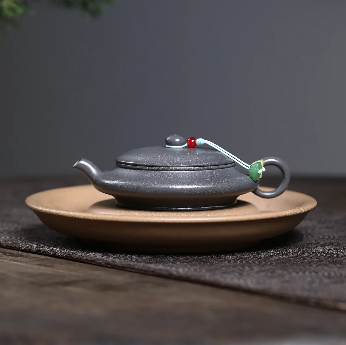 

Handmade Set Yixing Zisha Teapot Famous Ore Dashuitan Blue Mash Egg-Shell Porcelain Ball Hole 90cc