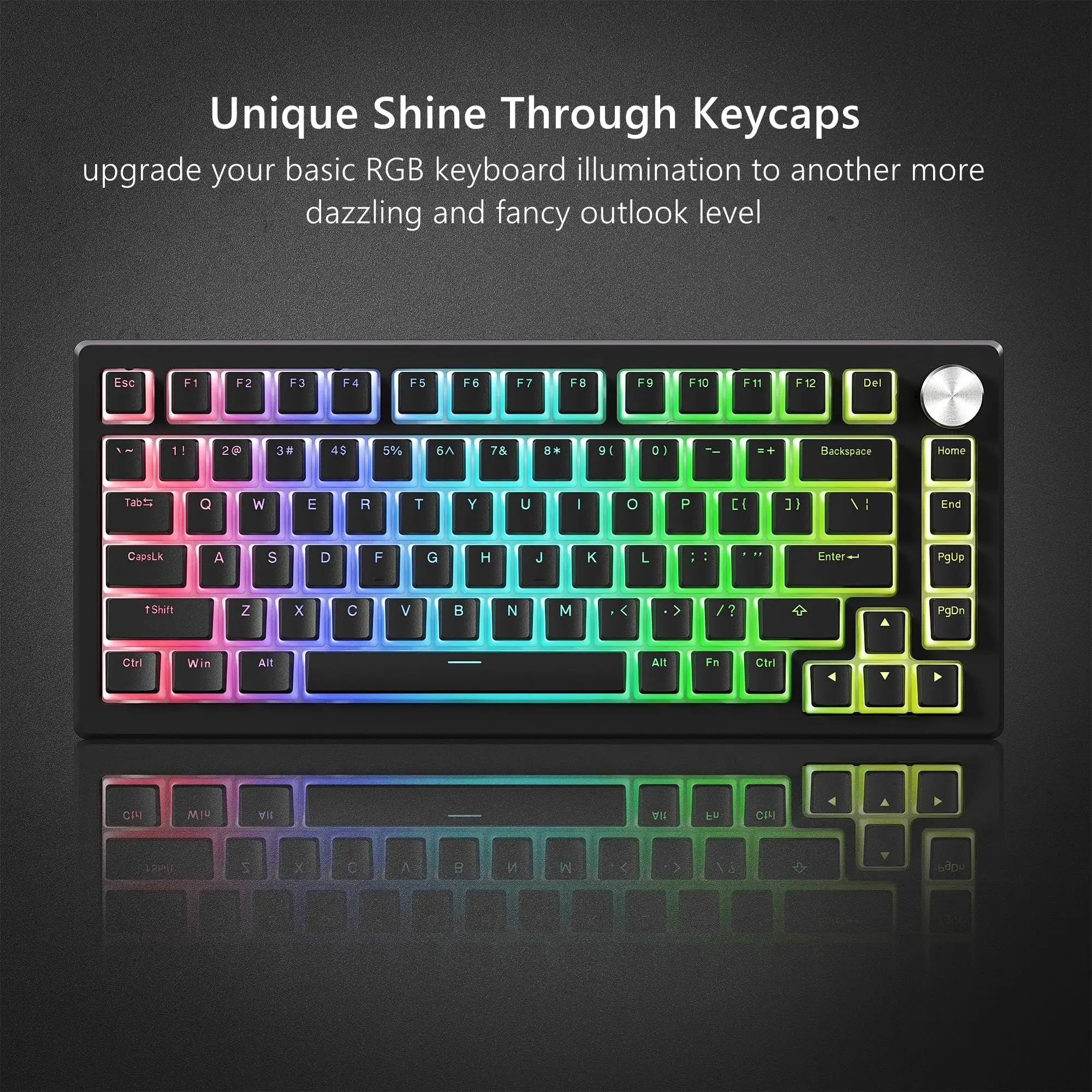 Womier Double Shot PBT Keycaps 130 Keys OEM Profile Pudding Shine Through Keycaps for MX Switches Mechanical Gaming Keyboard