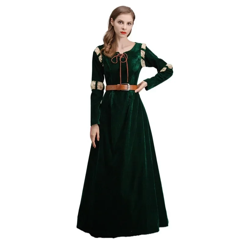 Anime Brave Princess Cosplay Costume Adult Mei Linda Green Fancy Dress Women Halloween Carnival Party Evening Dresses