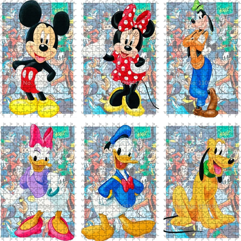 Mickey Mouse Donald Duck Jigsaw Puzzle 35/300/500/1000 Pcs Paper Puzzles for Handmade Lover Children Educational Toys Home Decor