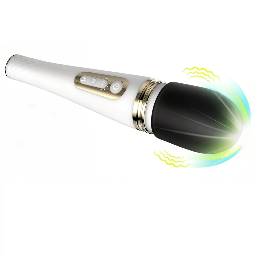 Powerful Magic Wand Vibrator 6 Speeds 10 Vibrating AV Stick Clitoris Stimulator Head Heating Body Massager Sex Toys for Woman