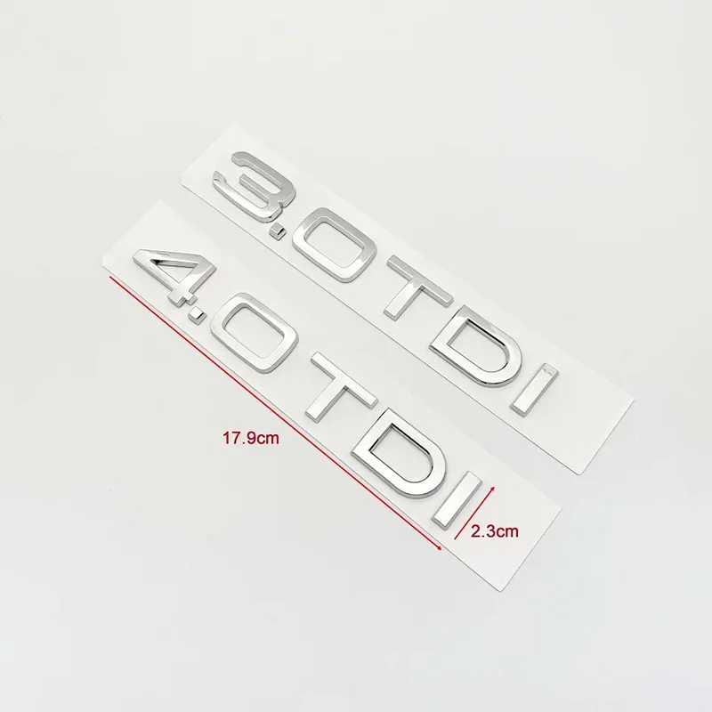 Emblema de carro para Audi, adesivo traseiro Traseiro Tronco, ABS 2.0TDI, 2.5TDI, 3.0TDI, 35TDI, 40TDI, 45TDI, 50TDI, A3, A4, A5, A6, A7, A8, Q3,