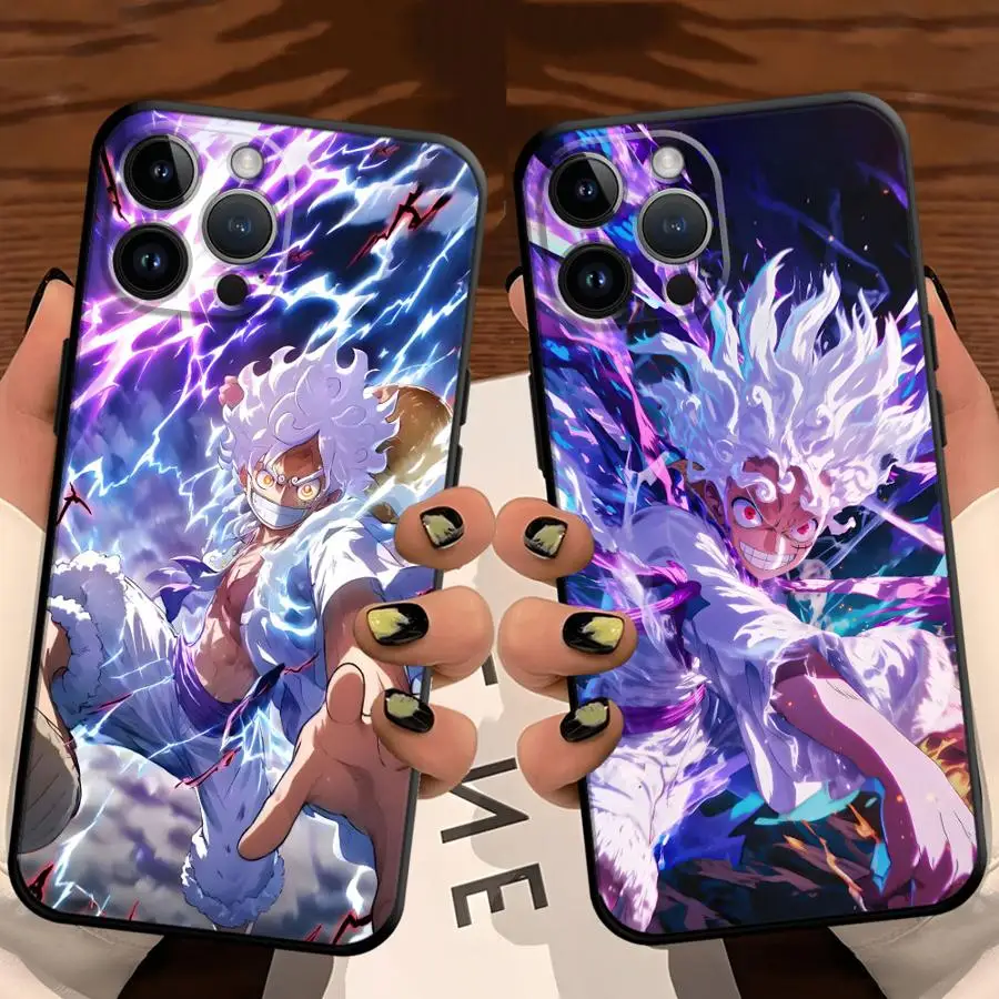 Black Soft Phone Cover Case for iPhone XR 7 8 17Air 15 16 14 Plus XS Max 13 12 11 17 Pro Max One Piece Luffy Cool