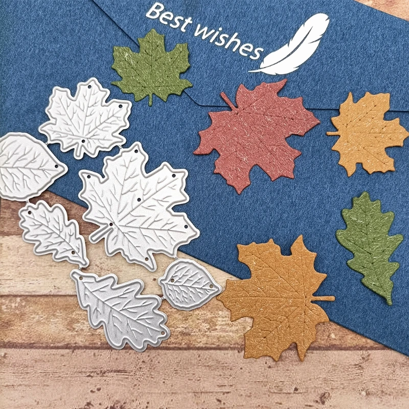 Y1UB Maple Leaves Metal Cutting Dies Stencil DIY Scrapbooking Album Paper Card Template Mold Embossing Decoration